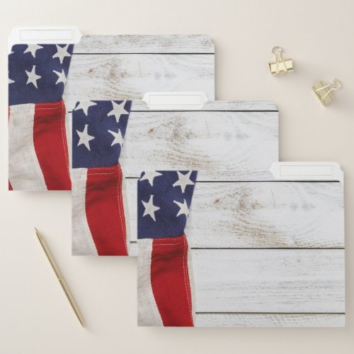 Vintage American Flag File Folder