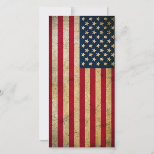 Vintage American Flag Flat Thank You Card