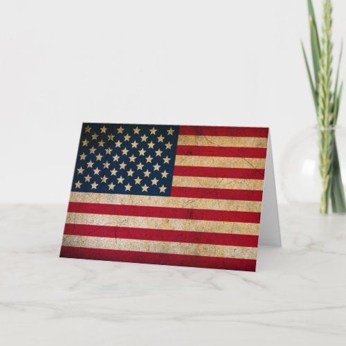 Vintage American Flag Folded Greeting Card