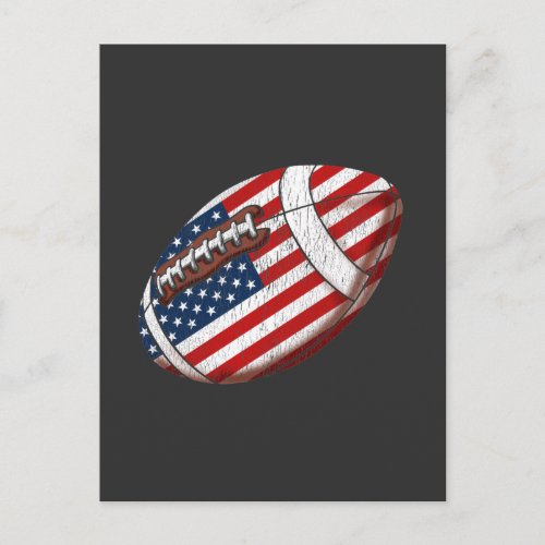 Vintage American Flag Football Player Postcard