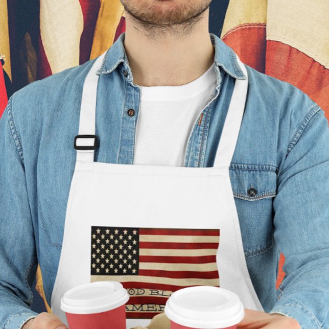 Vintage American Flag GIFTS Adult Apron (Creator Uploaded)