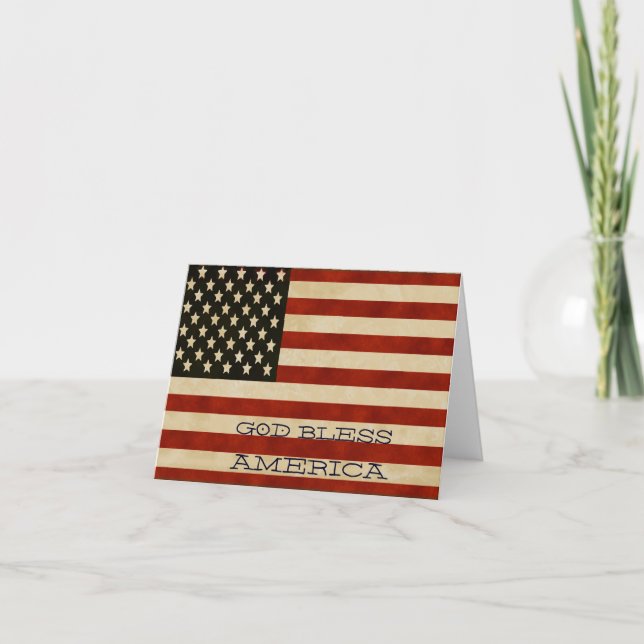 Vintage American Flag GIFTS Card (Front)