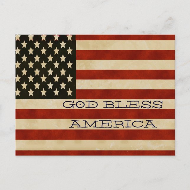 Vintage American Flag GIFTS Postcard (Front)