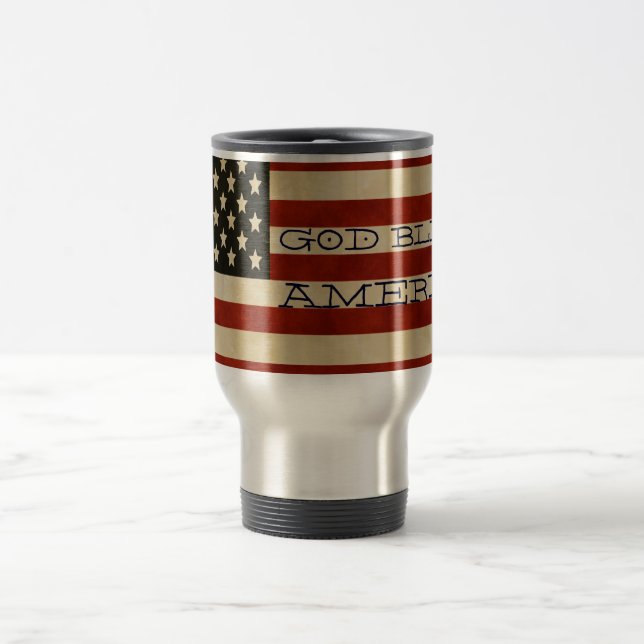 Vintage American Flag GIFTS Travel Mug (Center)