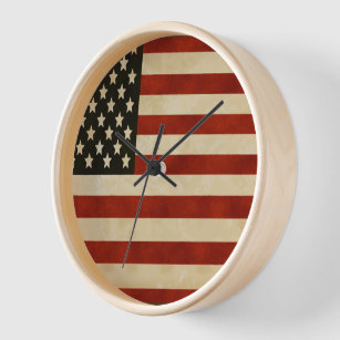 Vintage American Flag GIFTS Wall Clock