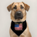 Vintage American Flag Gold Trump 2024 Pet Bandana Collar
