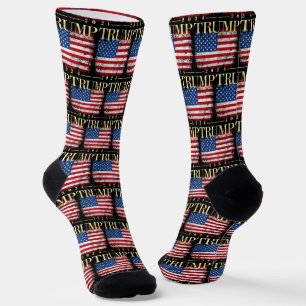 Vintage American Flag Gold Trump 2024 Socks