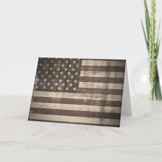 Vintage American Flag Greeting cards (Front)