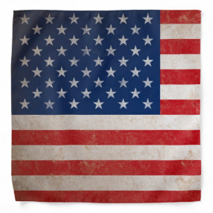 Vintage American Flag Grunge Patriotic Bandana