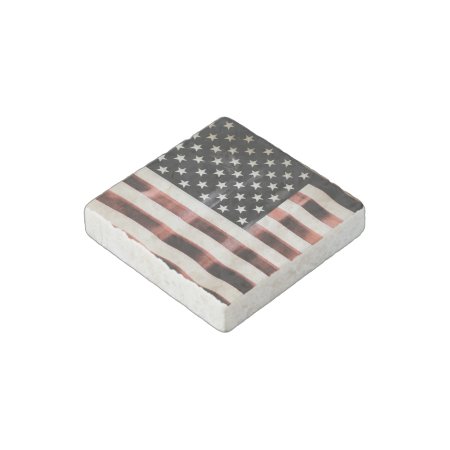 Vintage American Flag Hfphot01 Stone Magnet