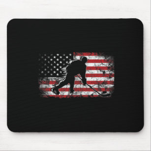 Vintage American Flag Ice Hockey Cool Hockey 4th O Mouse Pad