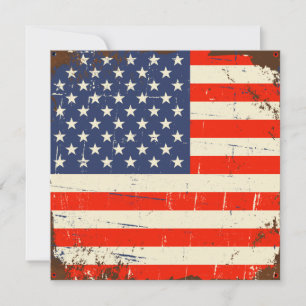 Vintage American Flag Invitation
