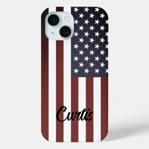 Vintage American flag iPhone 15 Case_mate cover