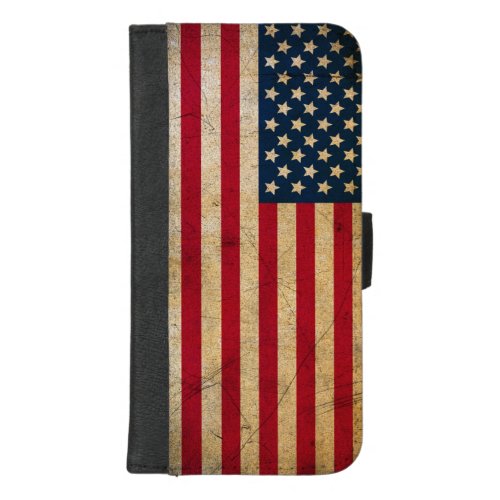 Vintage American Flag iPhone 87 Plus Wallet Case