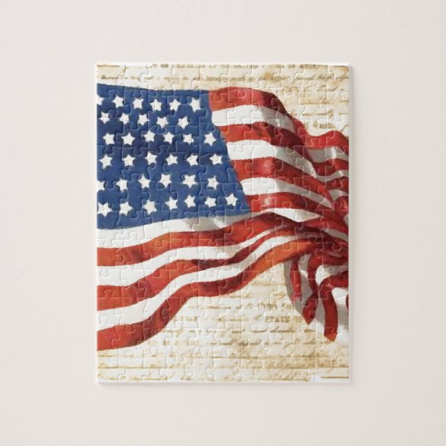 Vintage American Flag Jigsaw Puzzle (Vertical)