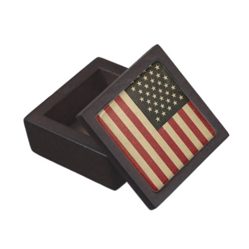 Vintage American Flag Keepsake Box