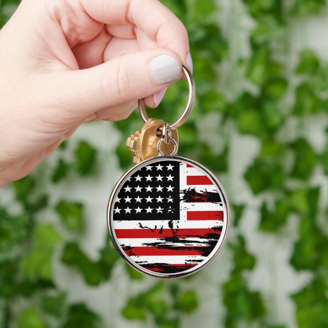 Vintage American Flag Keychain (Hand)