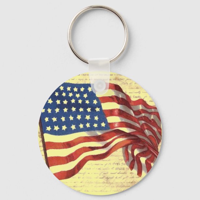 Vintage American Flag Keychain (Front)
