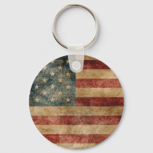 Vintage American Flag Keychain