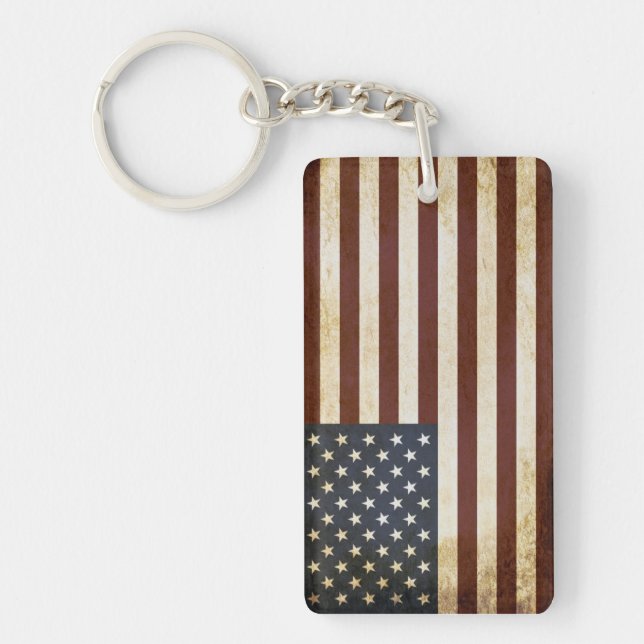 Vintage American Flag Keychain (Front)
