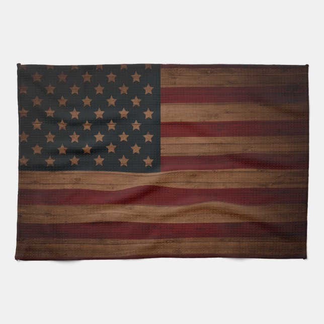Vintage American Flag Kitchen Towel (Horizontal)
