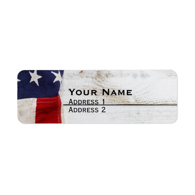 Vintage American Flag Label (Front)