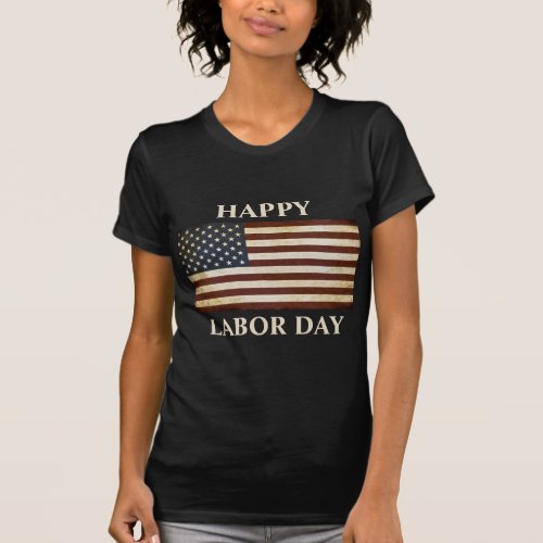Vintage American Flag Labor Day T_Shirt