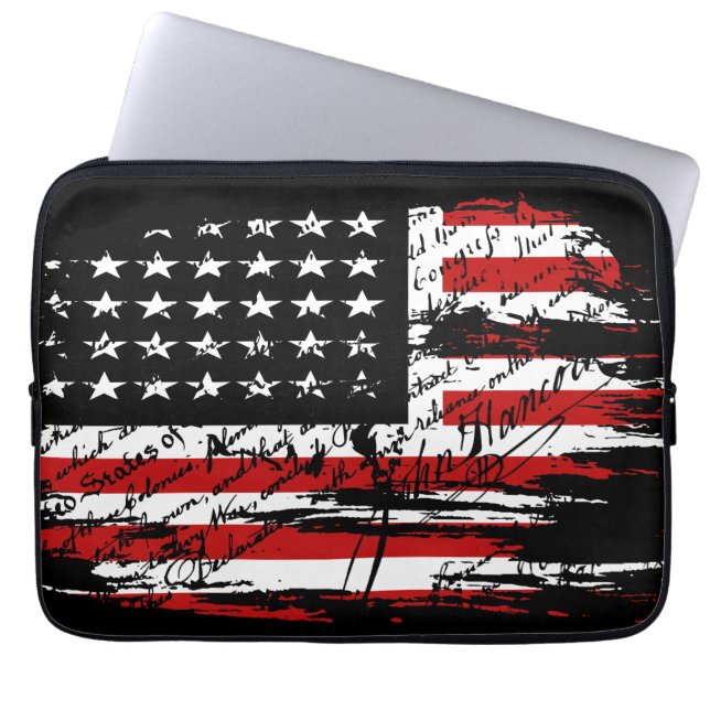 Vintage American  Flag  Laptop Sleeve (Front)