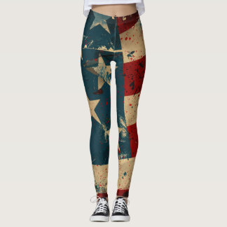 Vintage American Flag Leggings