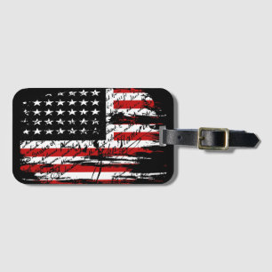 Vintage American Flag  Luggage Tag