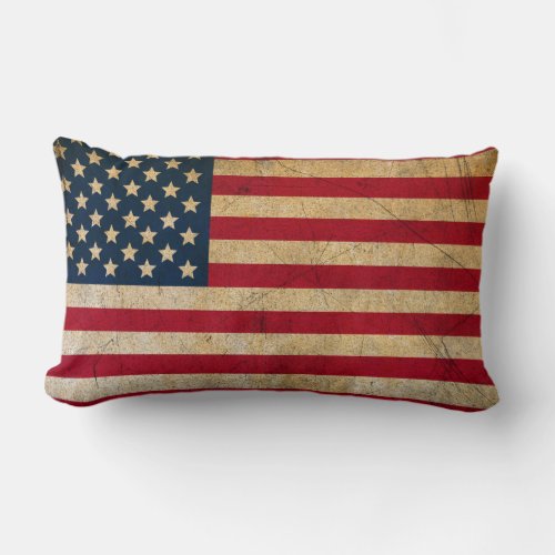 Vintage American Flag Lumbar Pillow