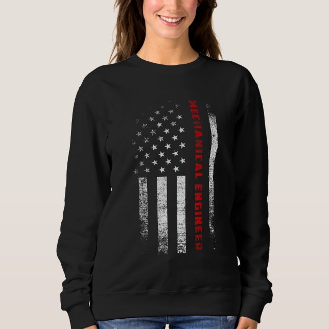 Vintage American Flag Mechanical Engineer Apparel  Sweatshirt (Front)