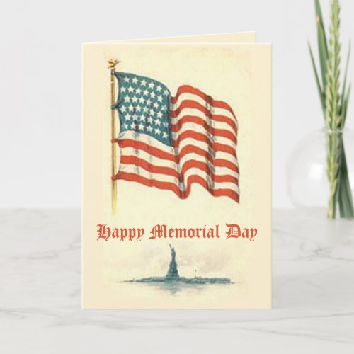 Vintage American Flag Memorial Day Card