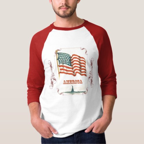 Vintage American Flag Mens Shirt