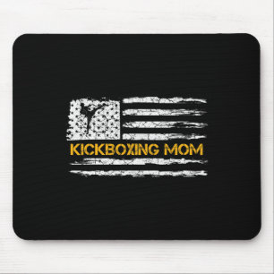 Vintage American Flag Mma Kickboxing Fighter Mom S Mouse Pad
