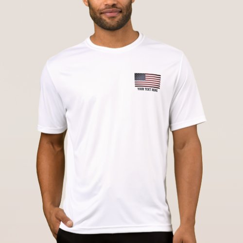 Vintage American flag moist wicking sports t shirt
