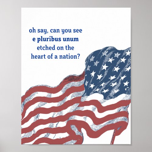 Vintage American Flag Motivational Saying Poster