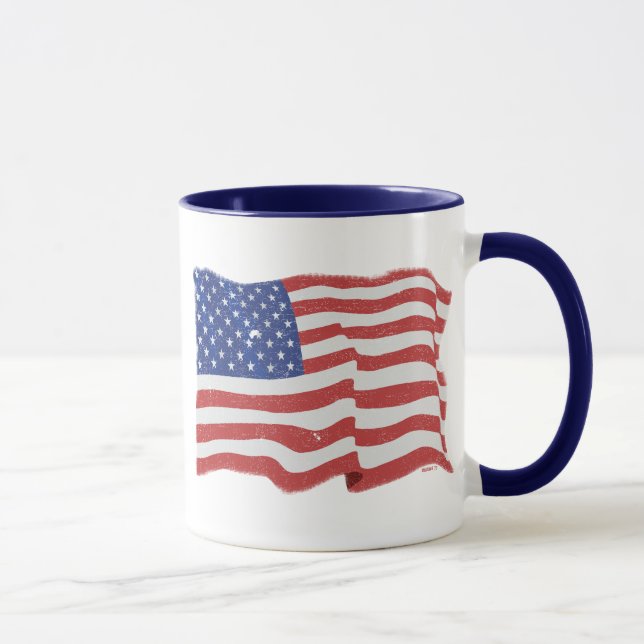 Vintage American Flag Mug (Right)