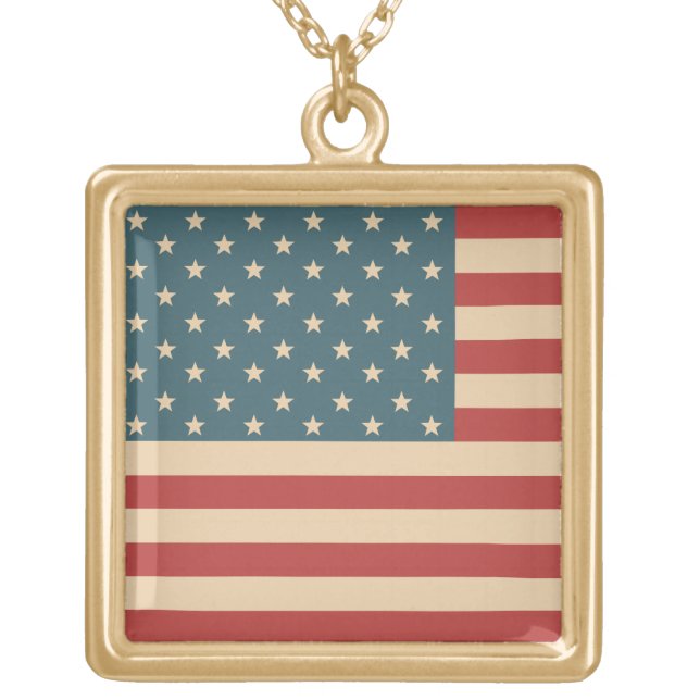 Vintage American Flag Necklace (Front)