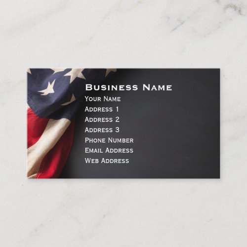 Vintage American Flag on Chalkboard Business Card