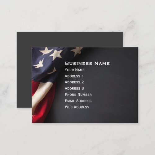 Vintage American Flag on Chalkboard Business Card