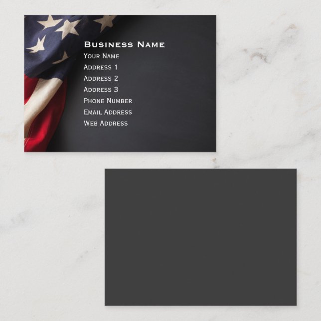 Vintage American Flag on Chalkboard Business Card (Front/Back)