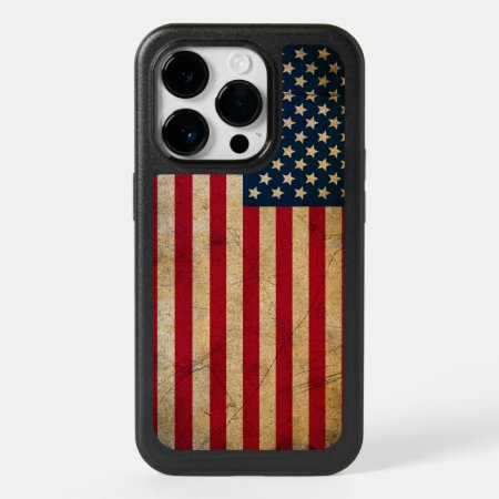 Vintage American Flag Otterbox Iphone 14 Pro Case
