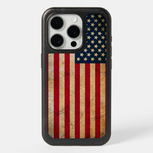 Vintage American Flag Otterbox iPhone 15 Pro Case