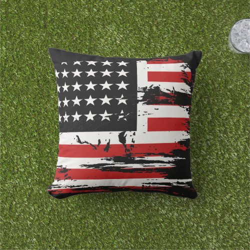 Vintage American  Flag  Outdoor Pillow