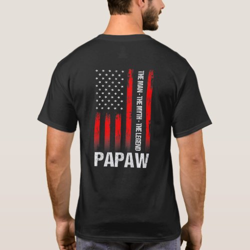 Vintage American Flag Papaw Man Myth Legend Father T_Shirt