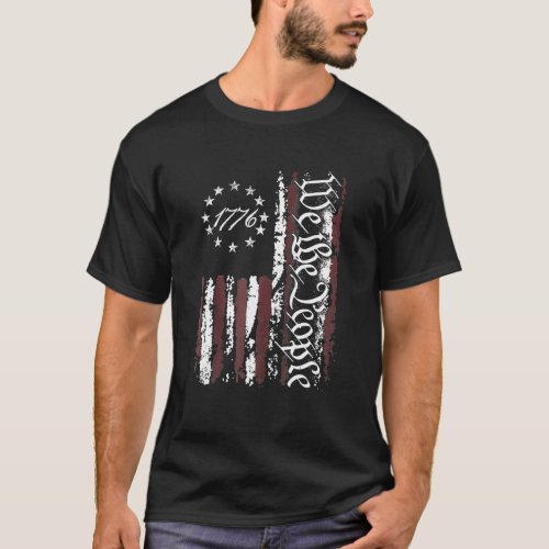 Vintage American Flag Patriotic 1776 We The People T_Shirt