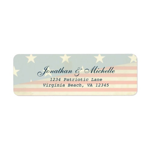 Vintage American Flag Patriotic Address Label