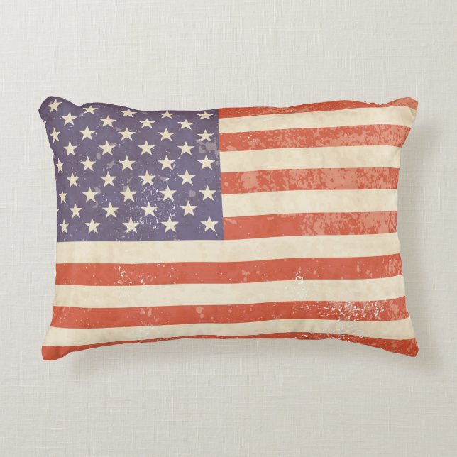 Vintage American Flag - Pillow (Front)