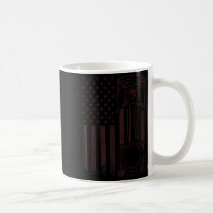 Vintage American Flag Piston Funny Muscle Car Mech Coffee Mug
